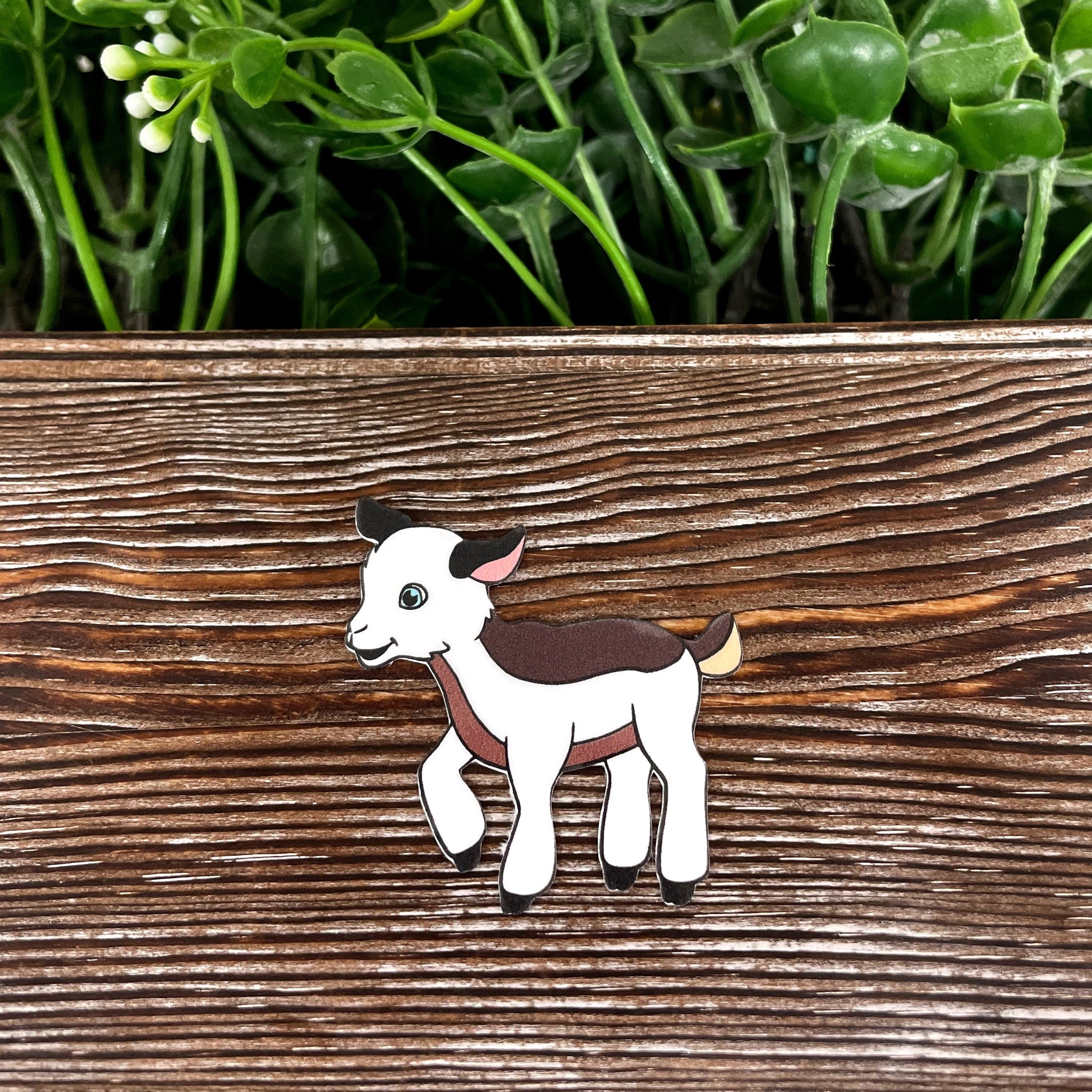 Baby Goat Playing, Die Cut Vinyl Sticker, , Boho Fun, Water Resistant