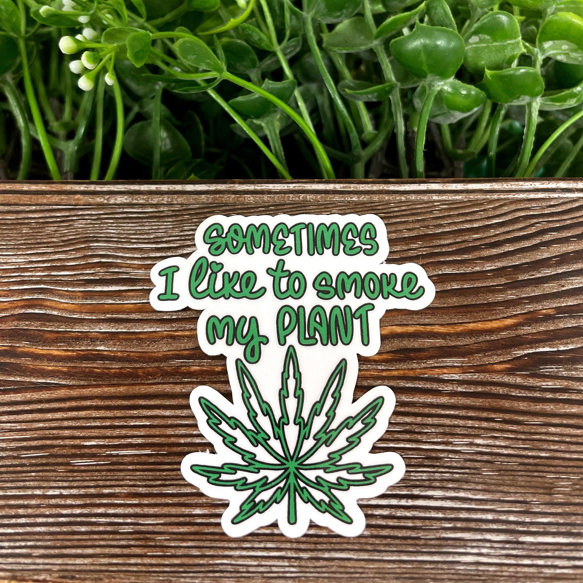 Sometimes I Like to Smoke my Plant, Die Cut Vinyl Sticker, , Boho Fun,