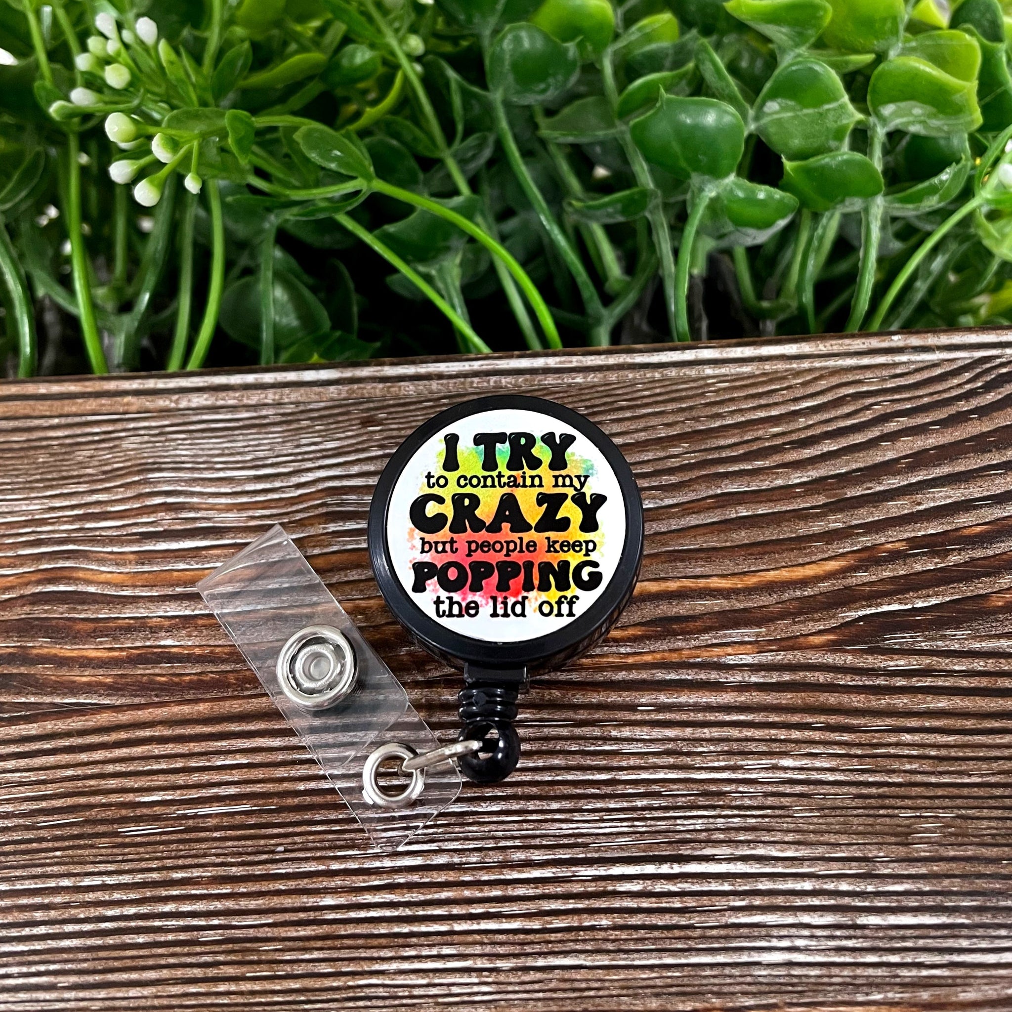 Snarky Sarcasm Quote, Retractable Badge Reel, , Boho Fun, Sublimation