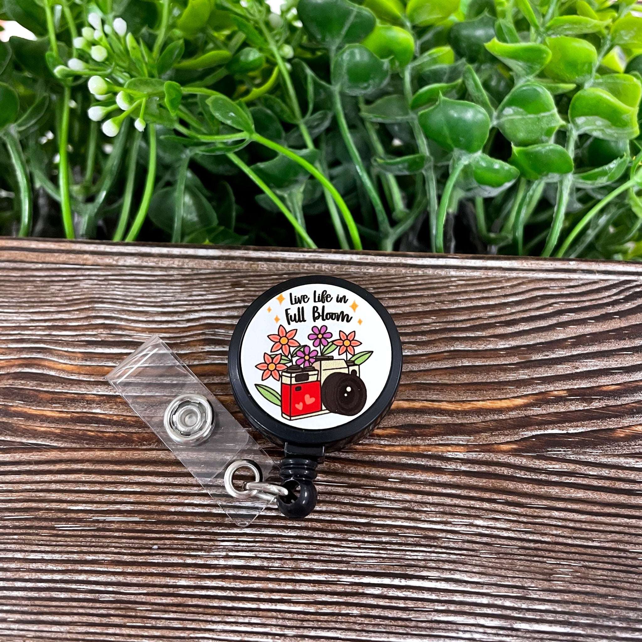 Live Life in Full Bloom, Retractable Badge Reel, , Boho Fun,