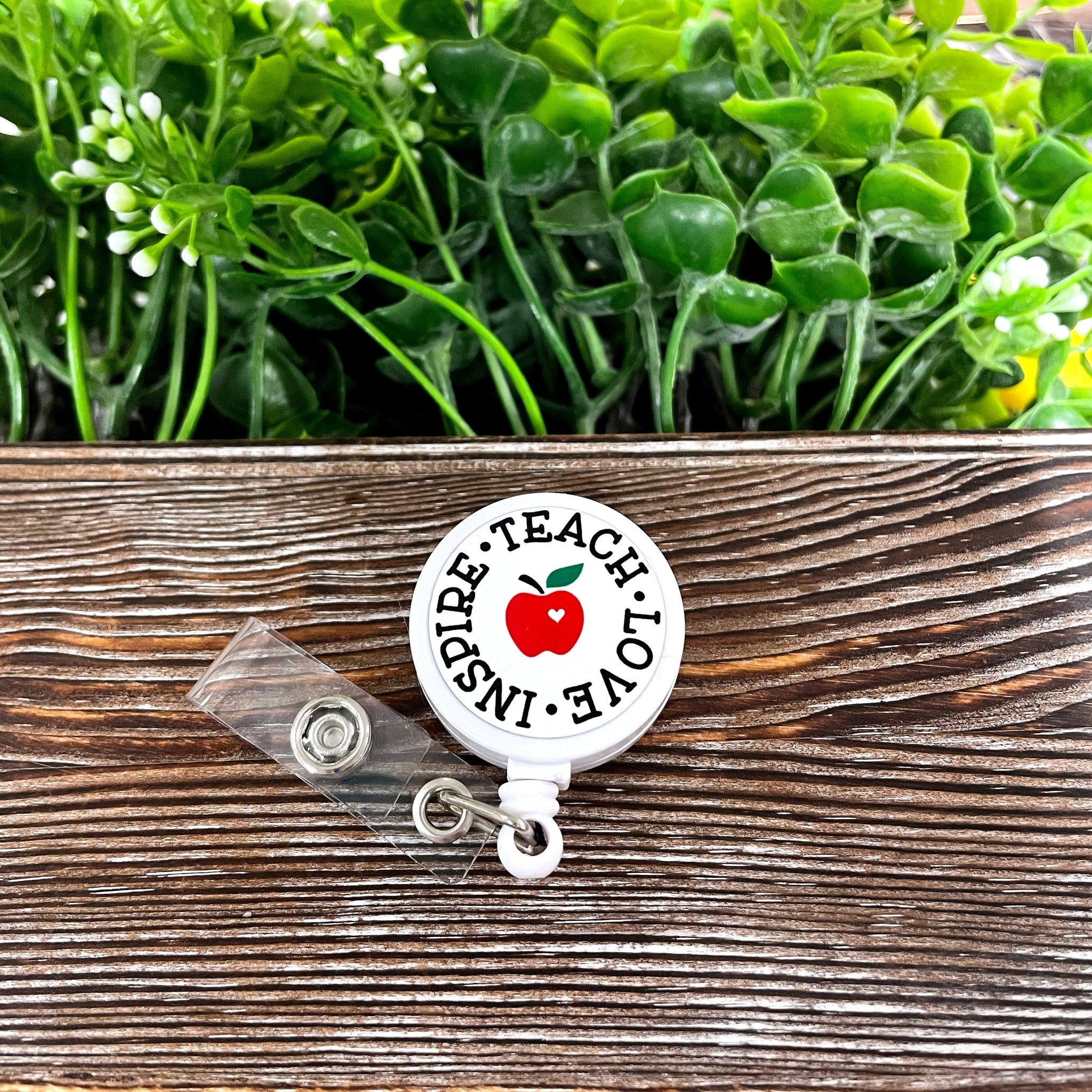 Teach Love Inspire Teacher, Retractable Badge Reel, , Boho Fun,