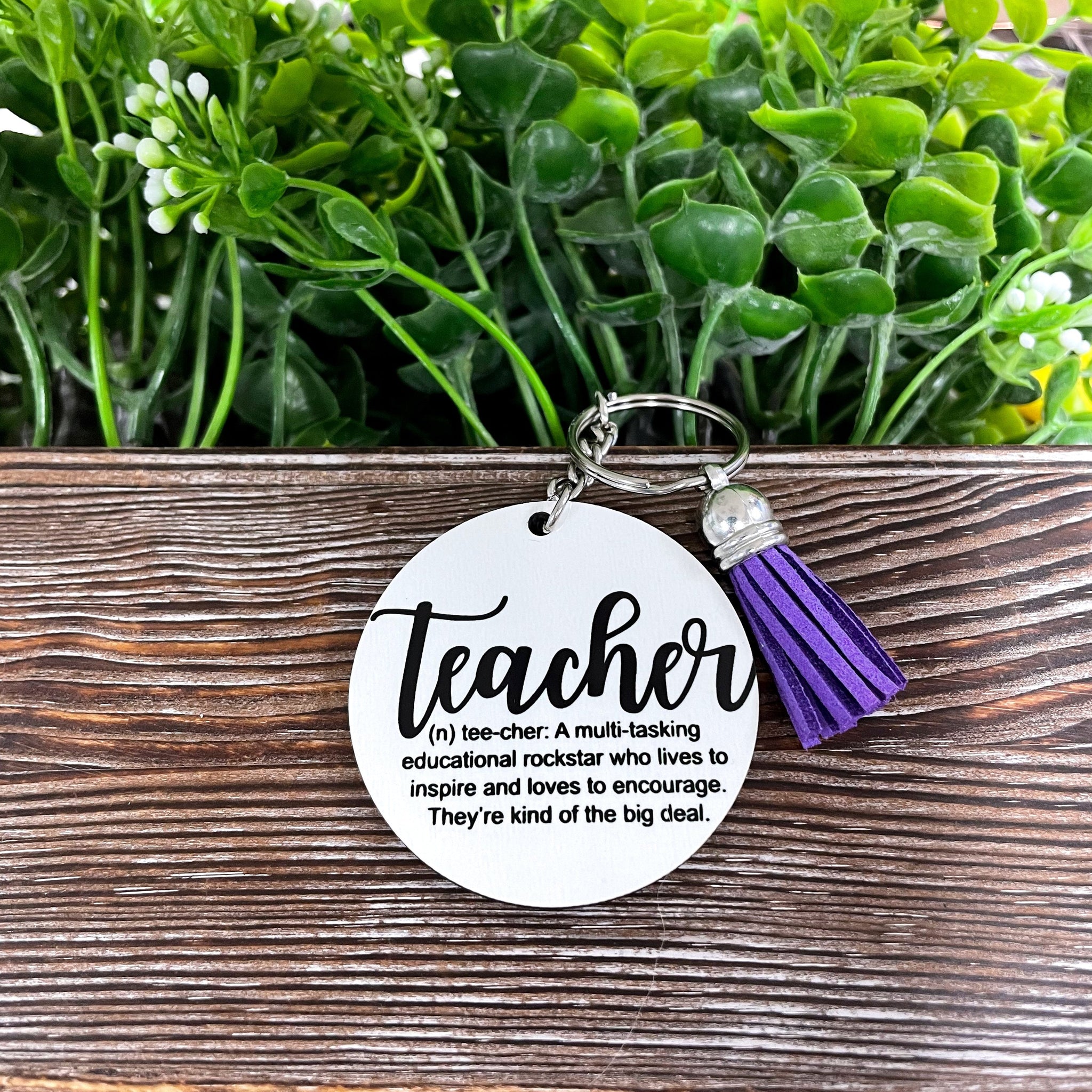 Teacher Definition, MDF Round Keychain, , Boho Fun, Sublimation