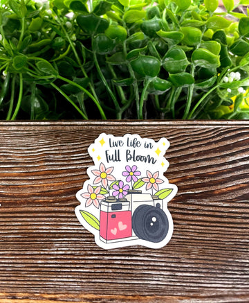 Live Life in Full Bloom, Die Cut Vinyl Sticker, , Boho Fun, Water