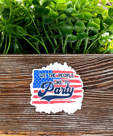 We the People like to Party, Die Cut Vinyl Sticker, , Boho Fun, Water