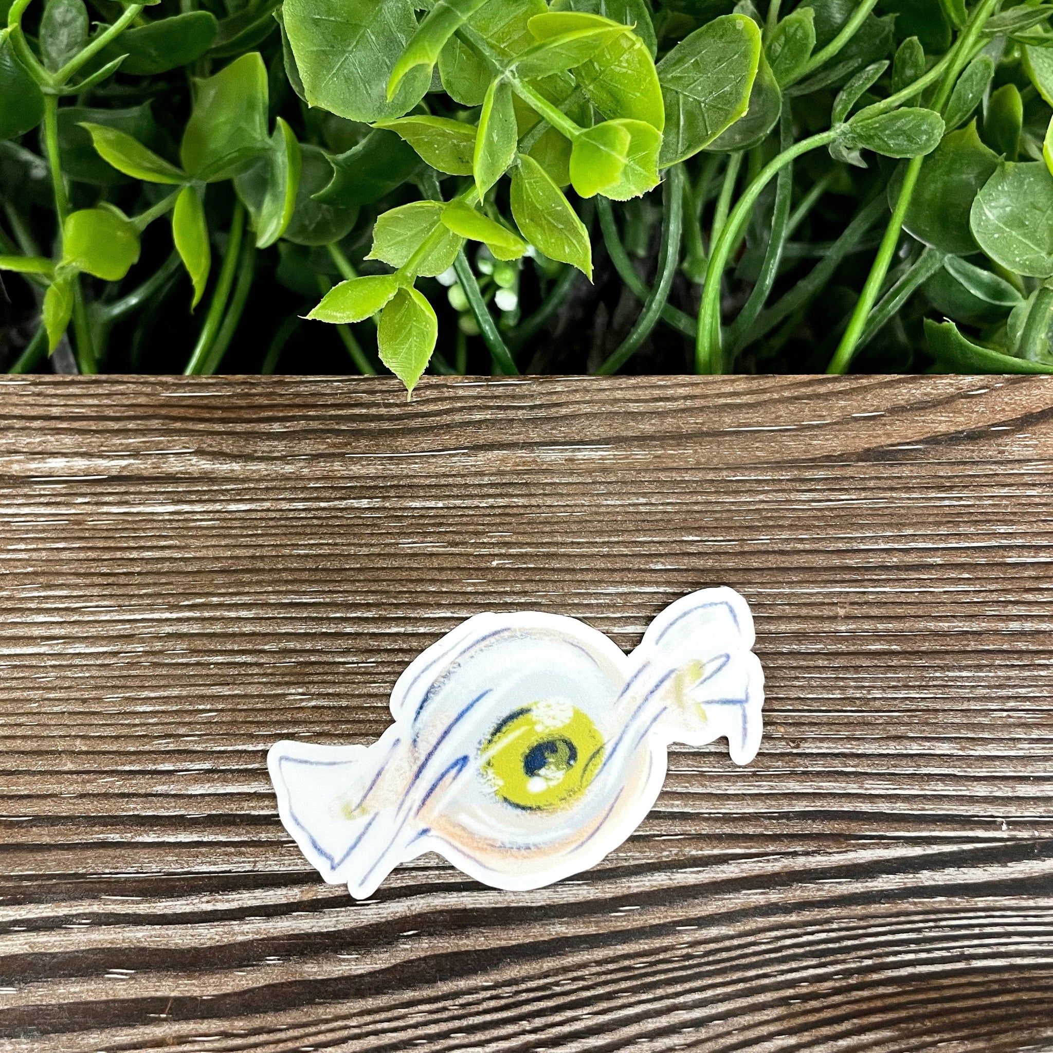 Eyeball Candy Wrapper, Die Cut Vinyl Sticker, Boho Fun, Water
