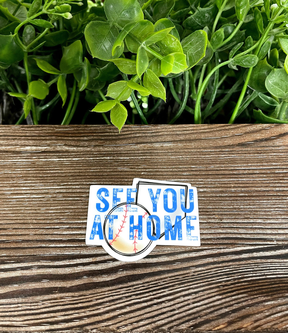 See You at Home, Die Cut Vinyl Sticker, Boho Fun, Water Resistant,