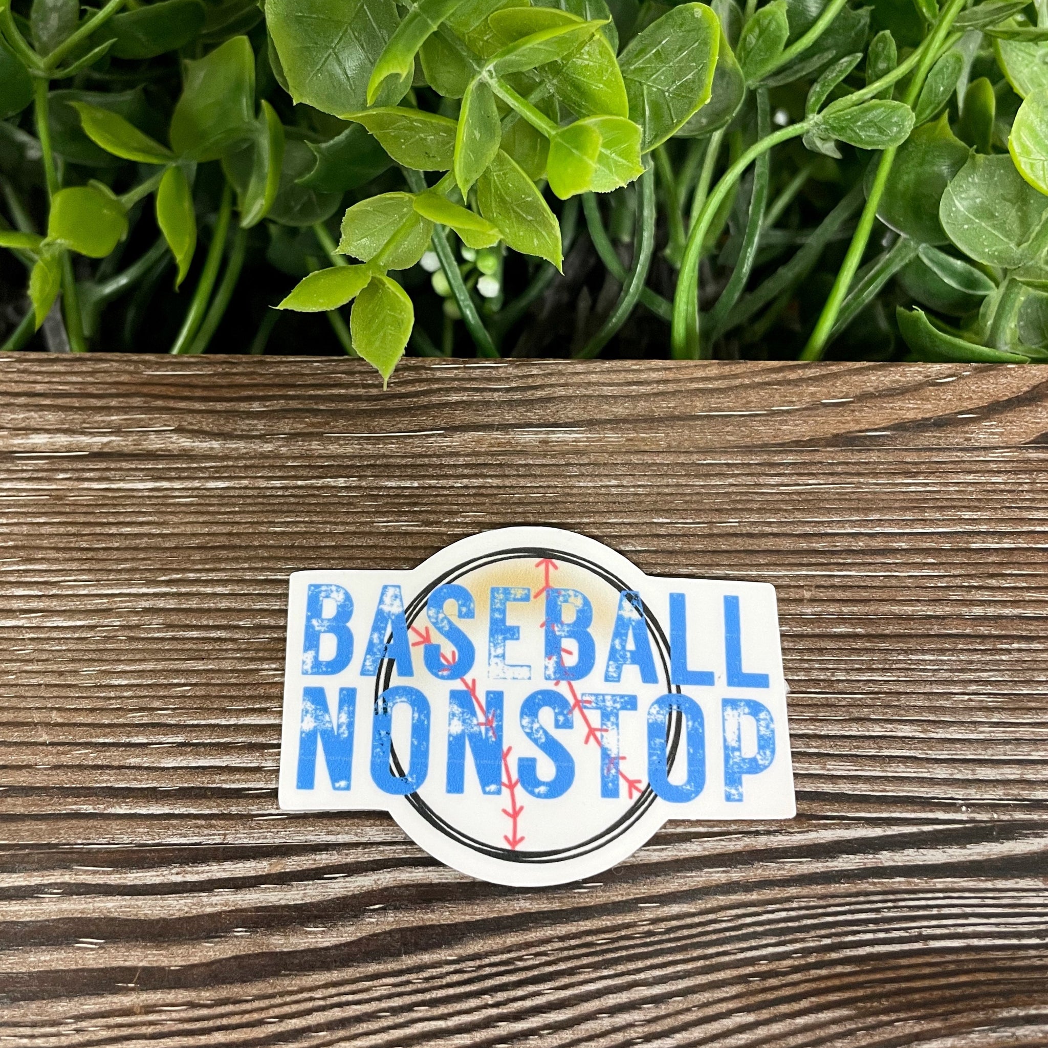 Baseball Nonstop, Die Cut Vinyl Sticker, Boho Fun, Water Resistant,