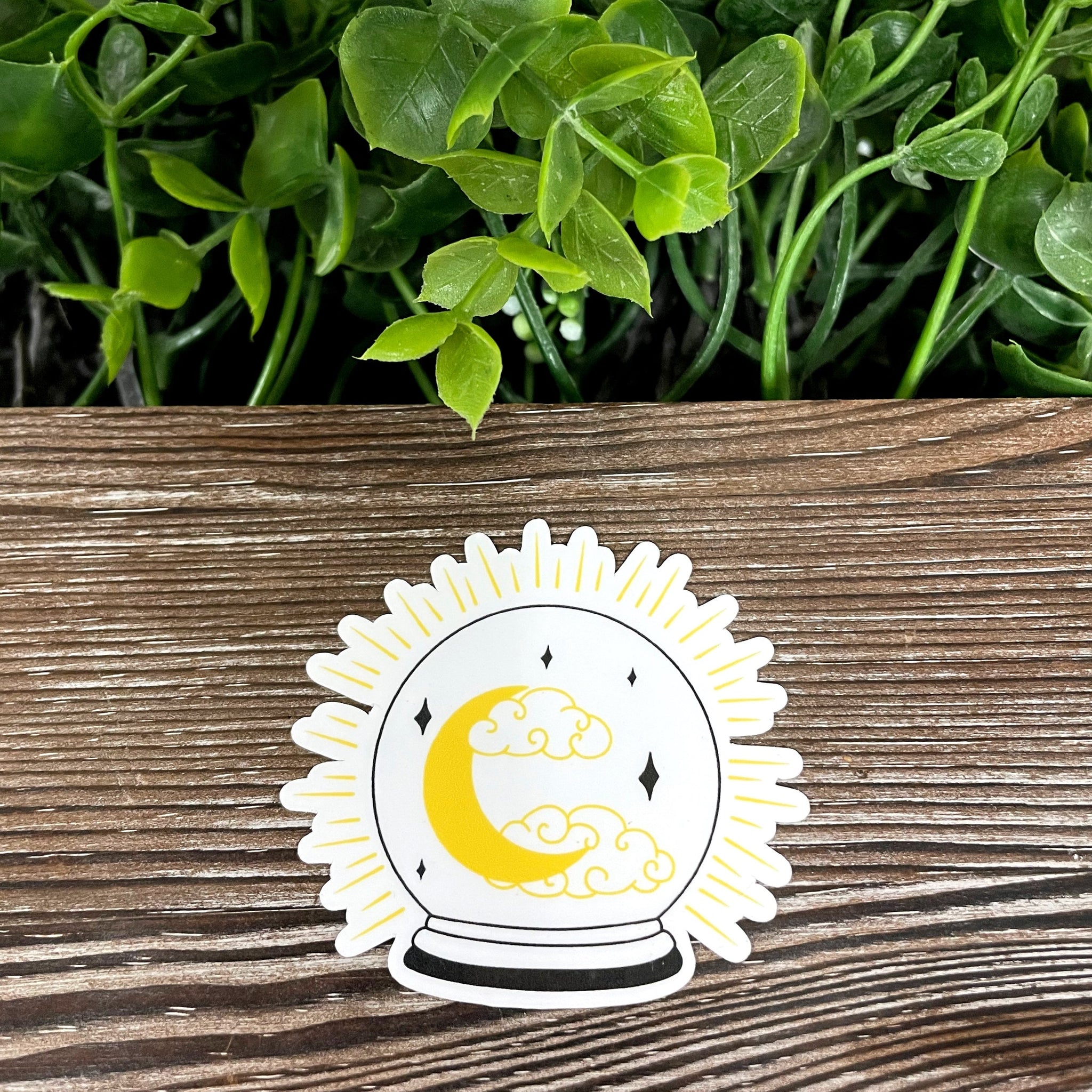 Crystal Ball w/ Moon and Clouds Sticker |Sticker or Magnet