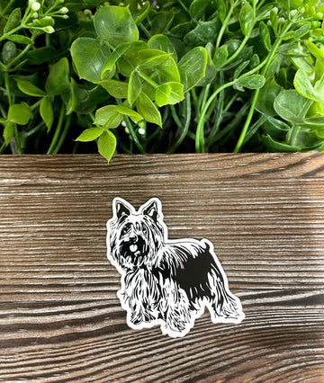 Yorkshire Terrier Sticker, Die Cut Vinyl Sticker, Boho Fun, Water