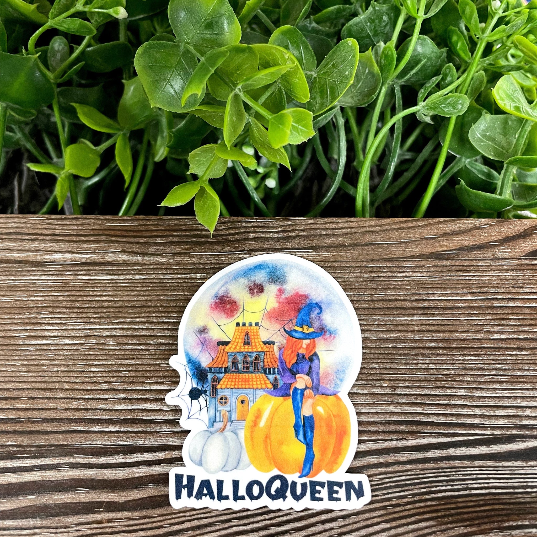 Beautiful Halloqueen Scene, Die Cut Vinyl Sticker, Boho Fun, Water