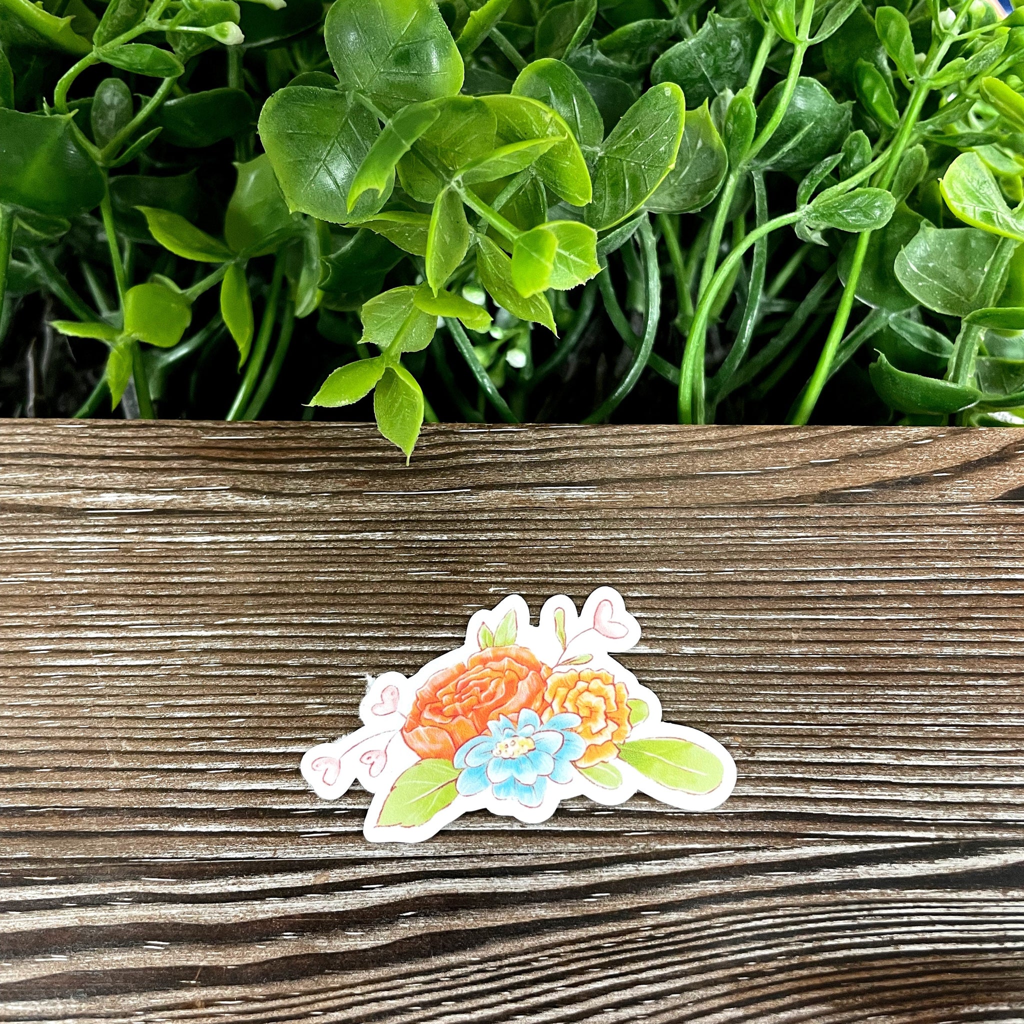 Watercolor Flower Arrangement, Die Cut Vinyl Sticker, Boho Fun, Water