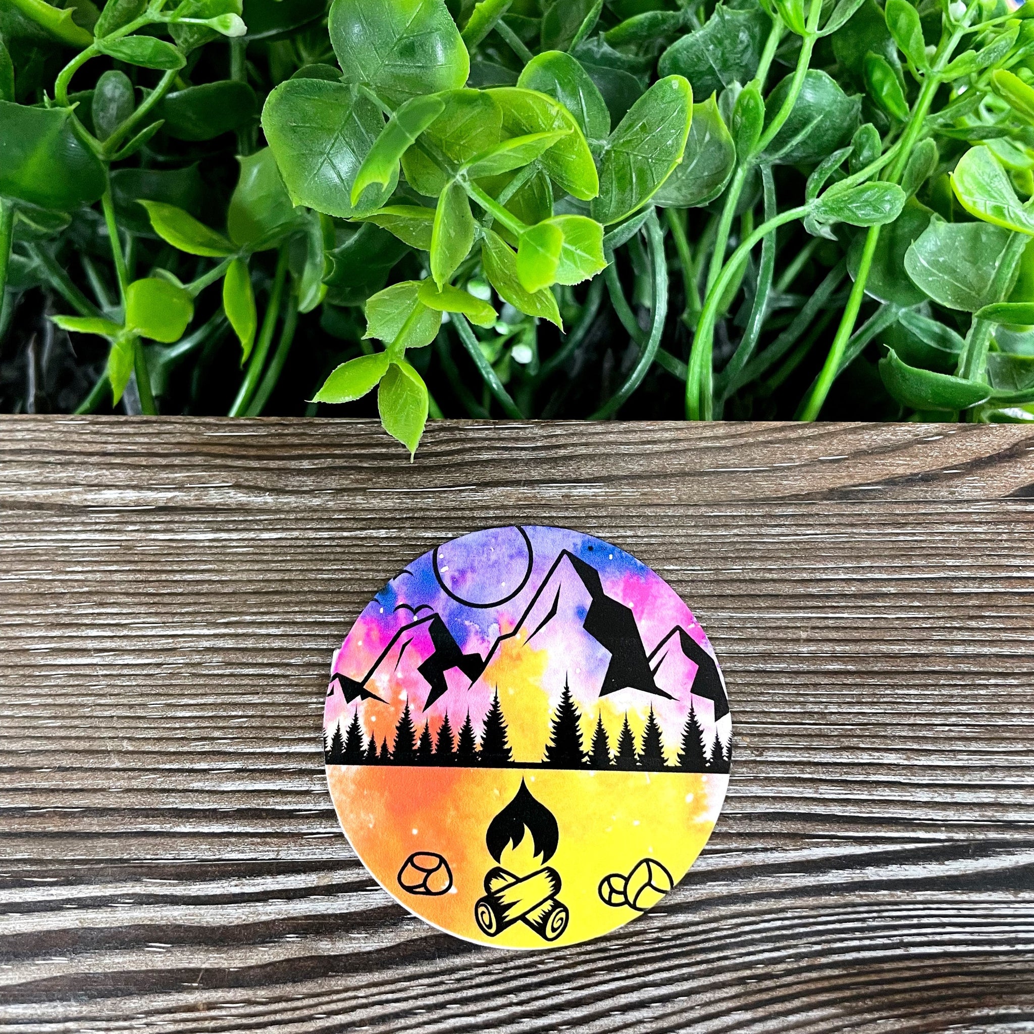 Mountain View Campfire Sticker |Sticker or Magnet