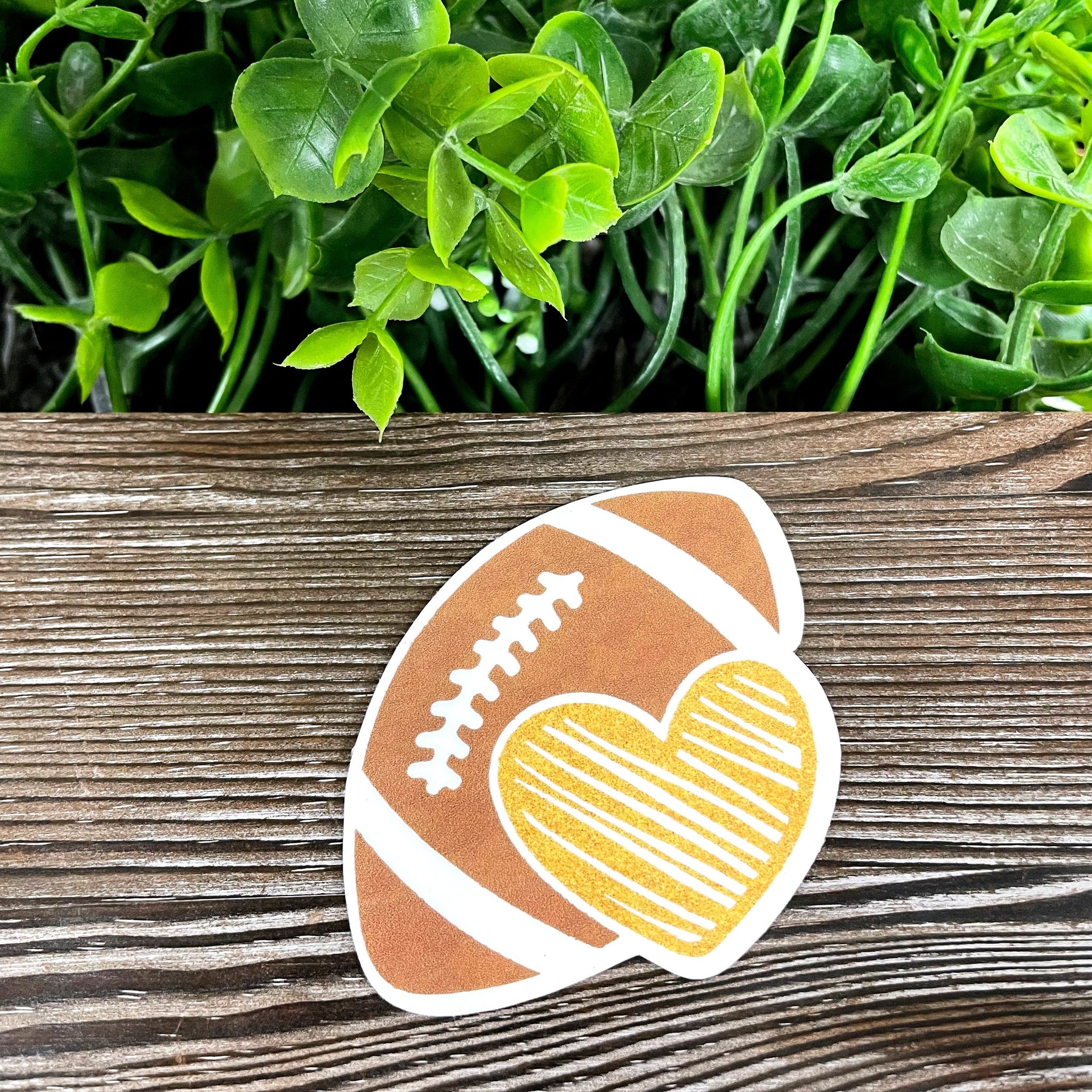 Football and Heart Sticker |Sticker or Magnet