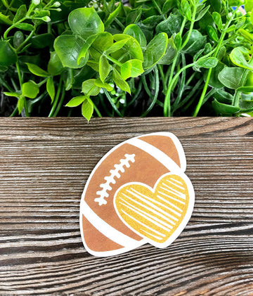 Football and Heart Sticker |Sticker or Magnet