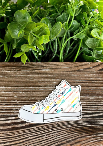 Multicolored Arrows High Top Shoes Sticker |Sticker or Magnet