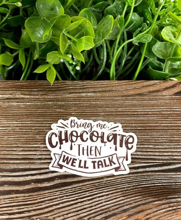 Chocolate Sticker, Die Cut Vinyl Sticker, Boho Fun, Water Resistant,