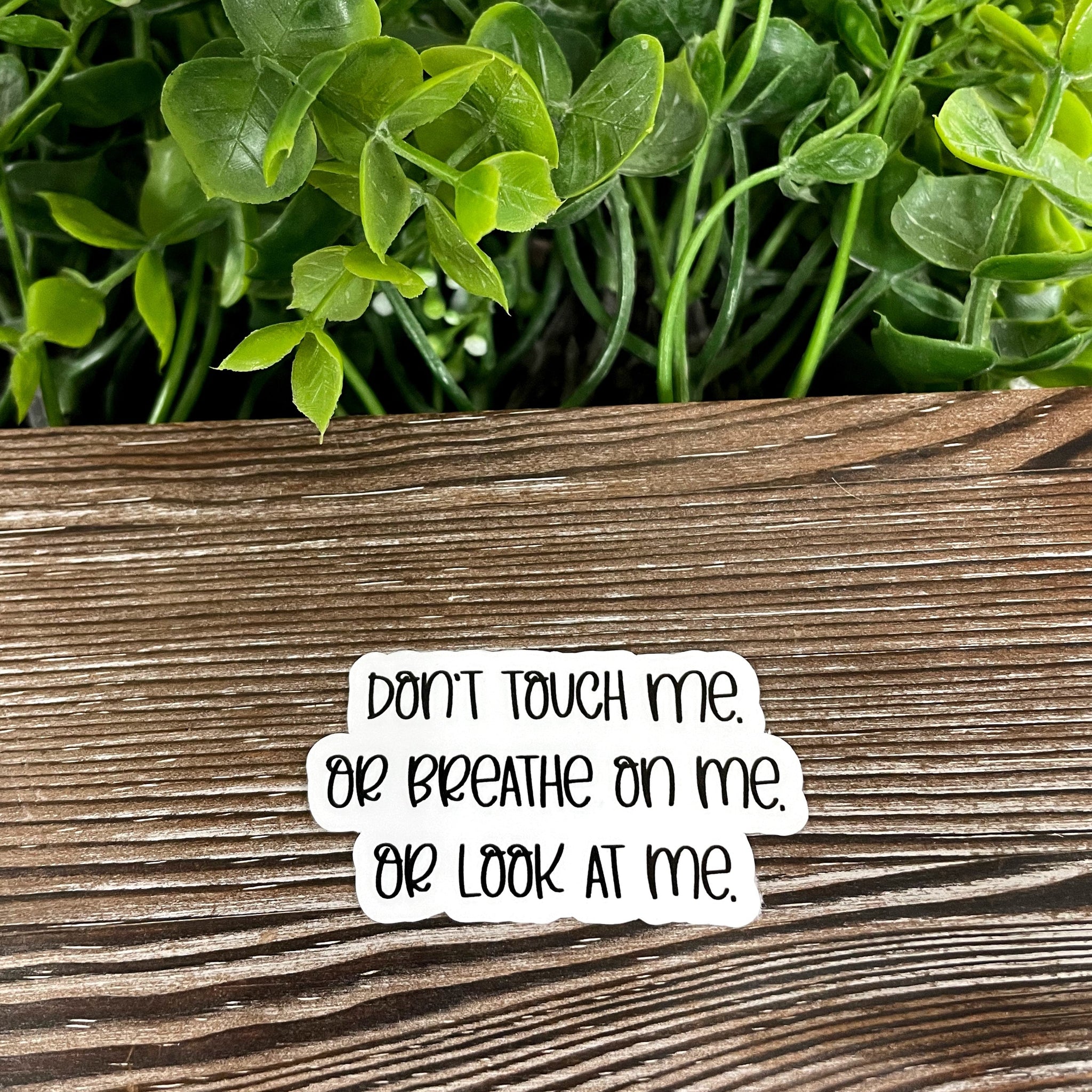 Don't Touch Me or Breathe on Me or Look at Me, Die Cut Vinyl Sticker,