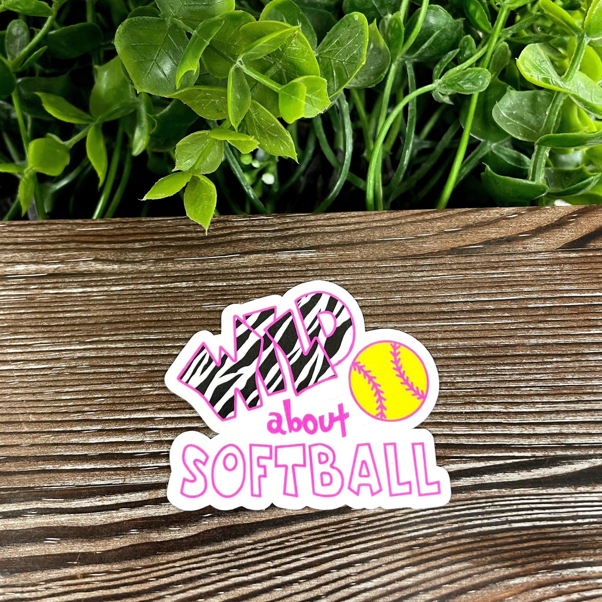 Wild About Softball Sticker |Sticker or Magnet