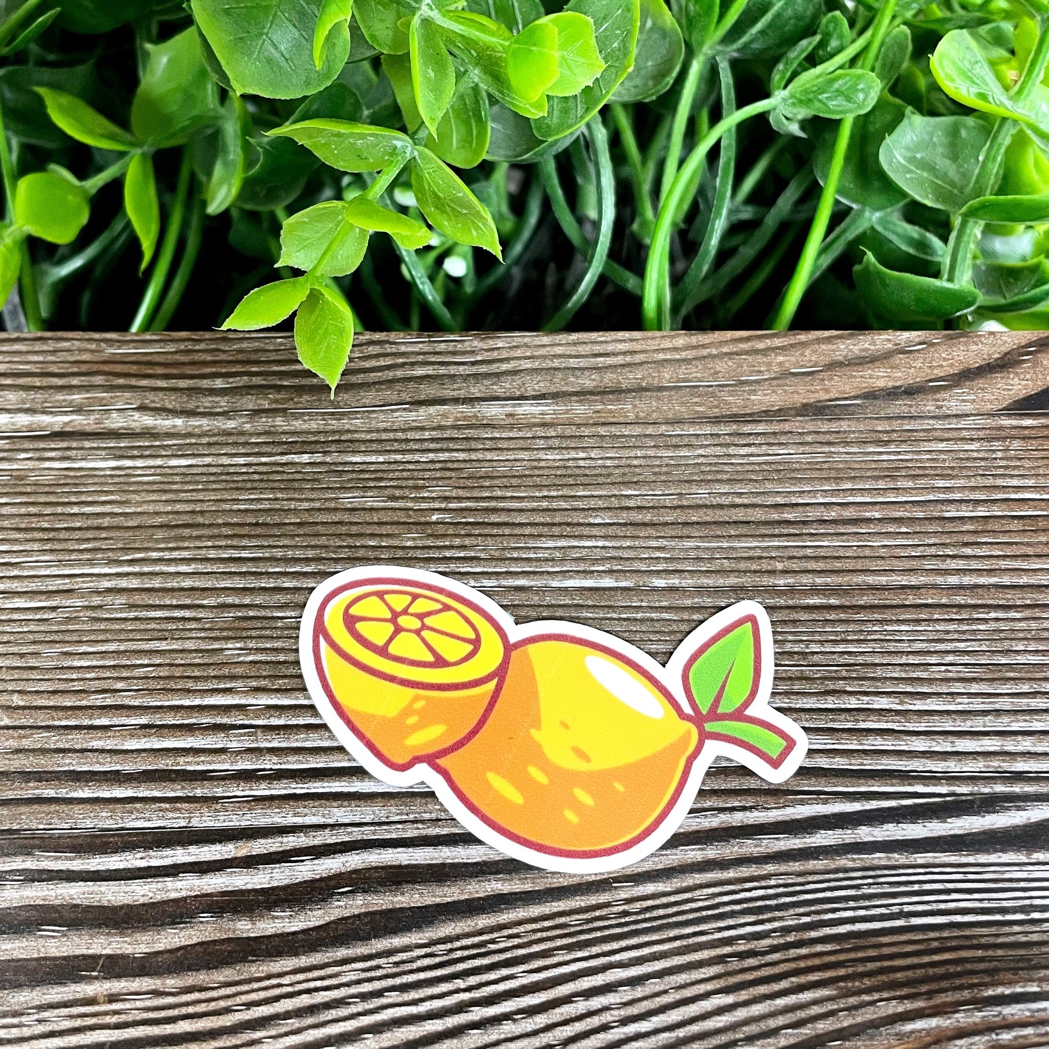 Fresh Yellow Lemon, Die Cut Vinyl Sticker, Boho Fun, Water Resistant,