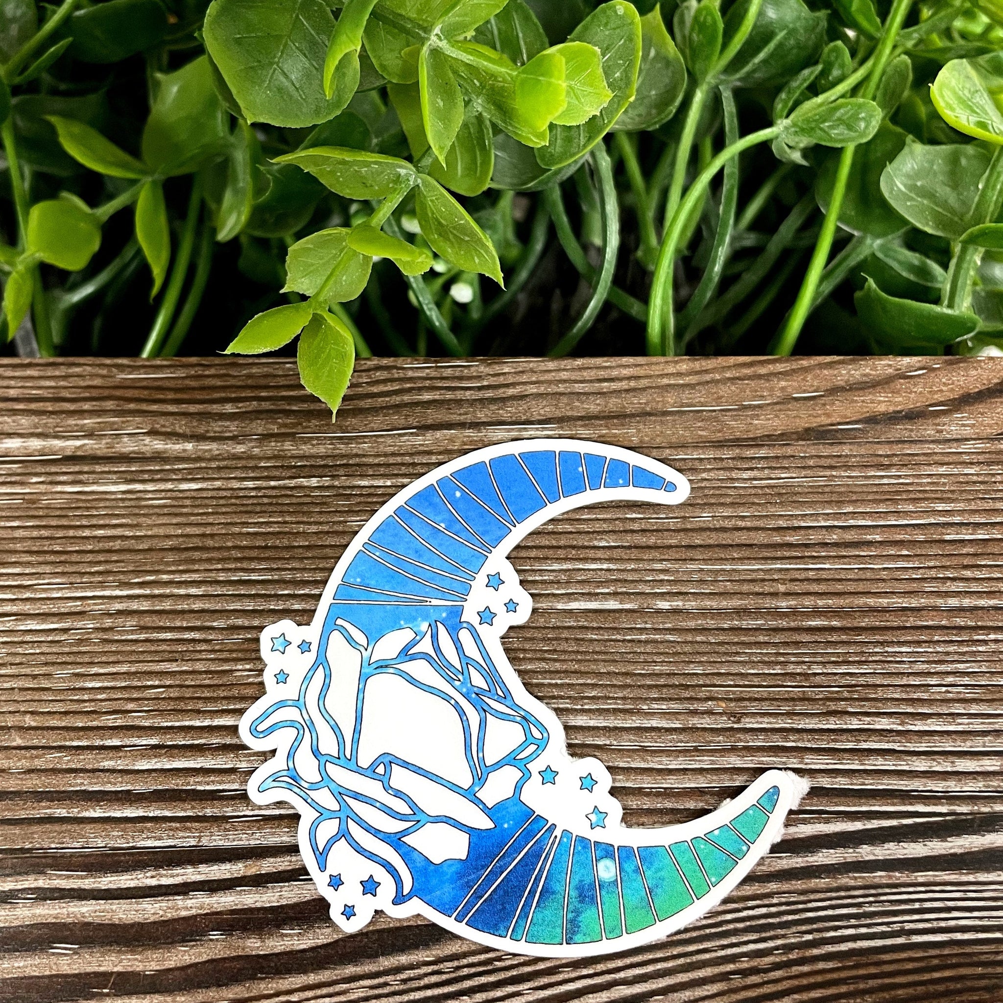Blue Moon and Rose Sticker |Sticker or Magnet