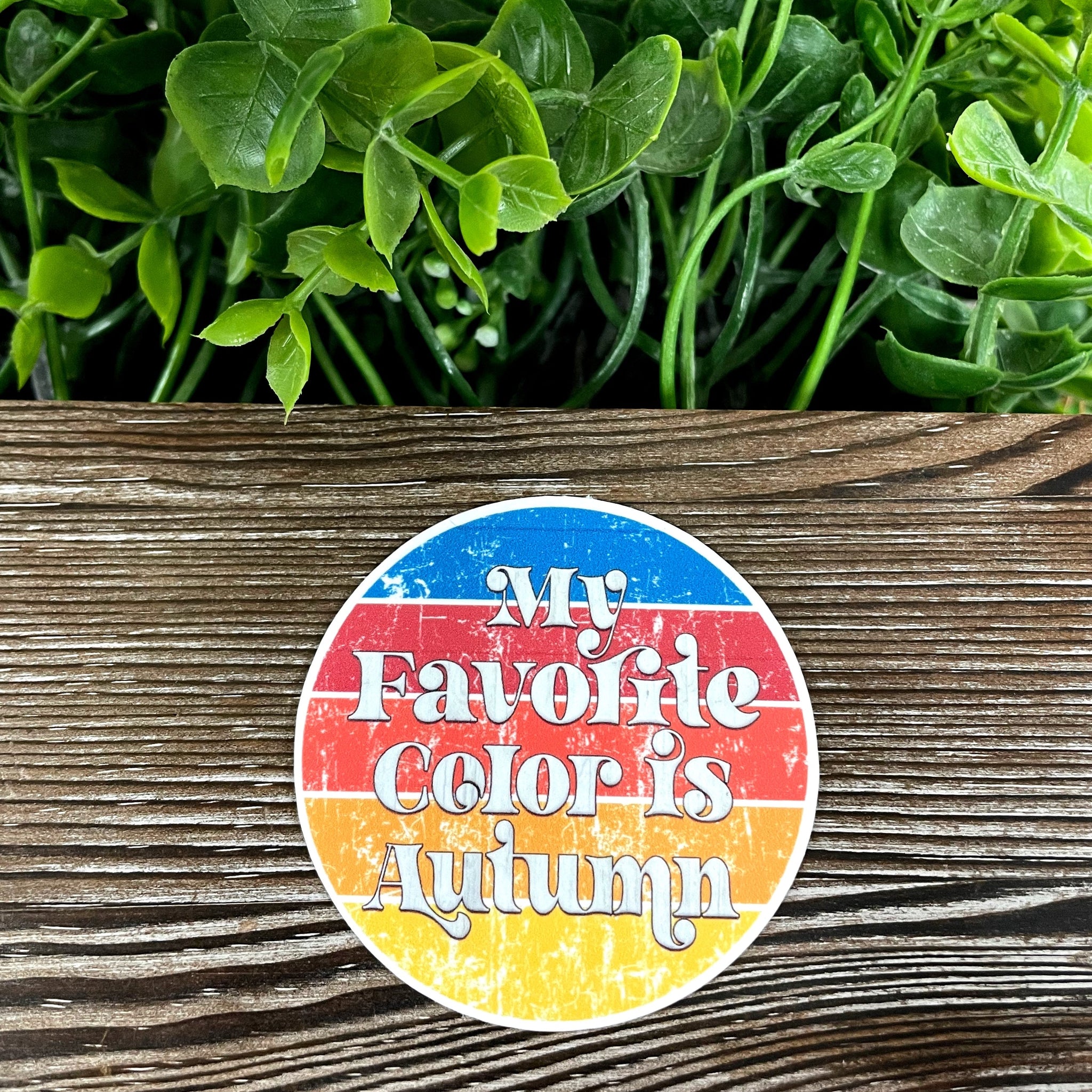 My Favorite Color is Autumn, Die Cut Vinyl Sticker, Boho Fun, Water