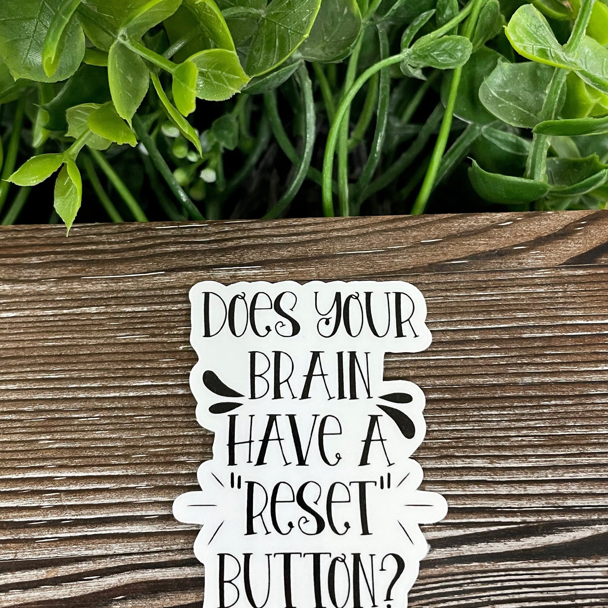 Does Your Brain Have a Reset Button, Die Cut Vinyl Sticker, Boho Fun,