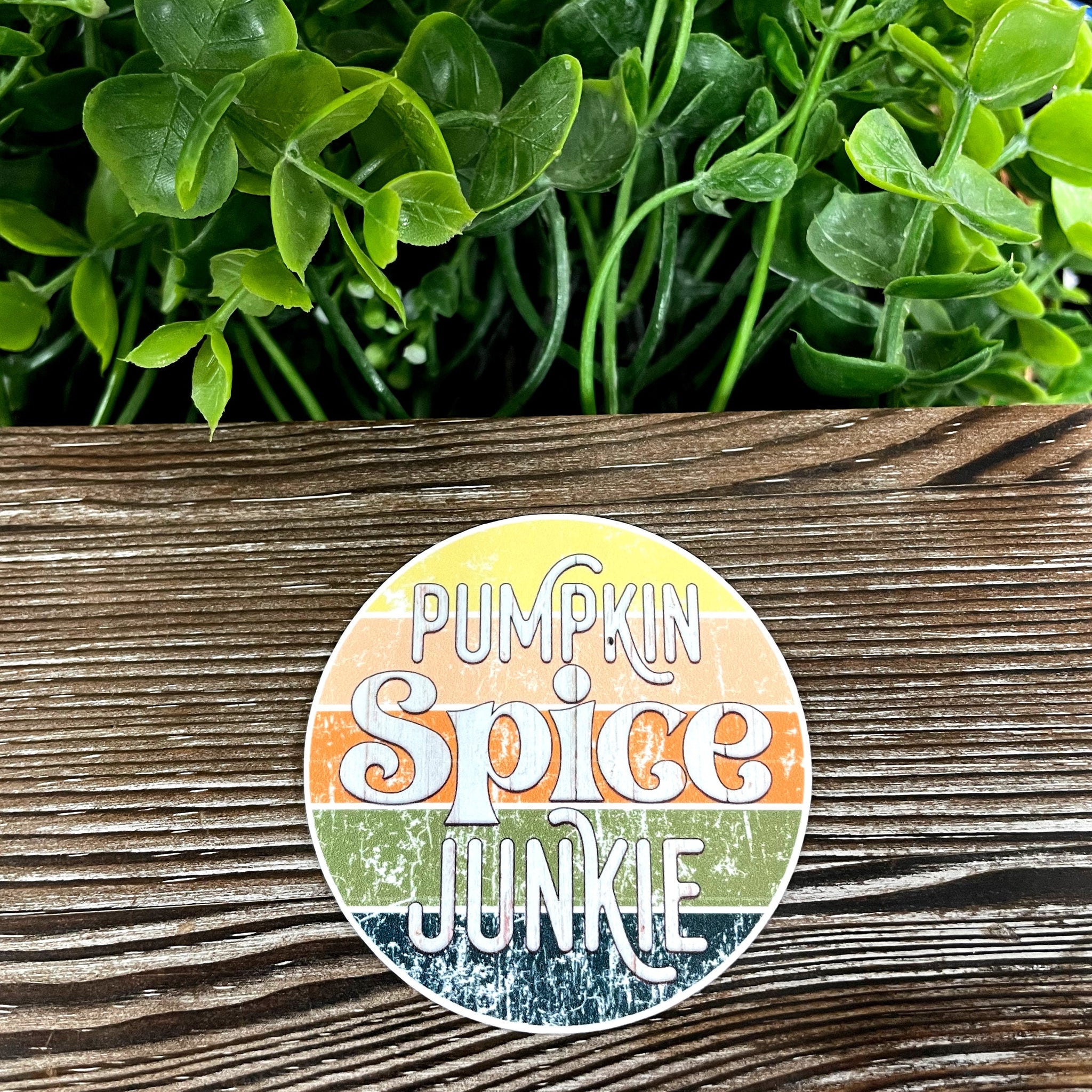 Pumpkin Spice Junkie, Die Cut Vinyl Sticker, Boho Fun, Water