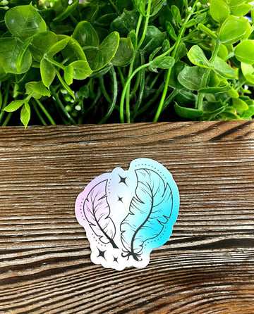 Watercolor Feathers, Die Cut Vinyl Sticker, Boho Fun, Water Resistant,