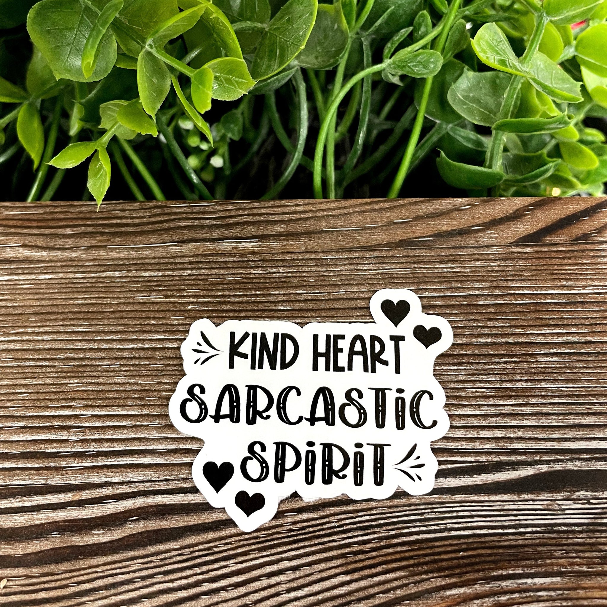 Kind Heart Sarcastic Spirit, Die Cut Vinyl Sticker, Boho Fun, Water