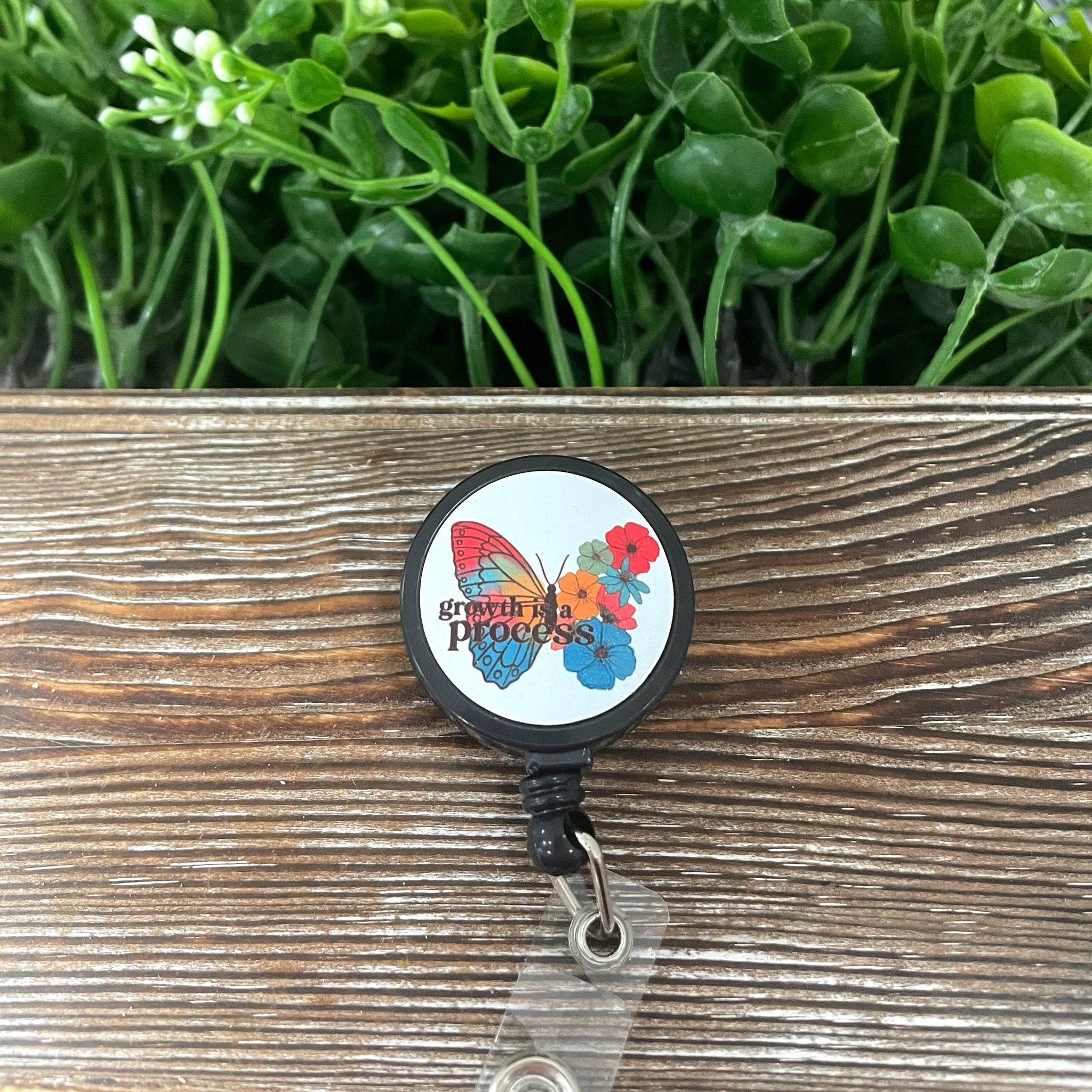 Growth is a Process Butterfly, Retractable Badge Reel, , Boho Fun,
