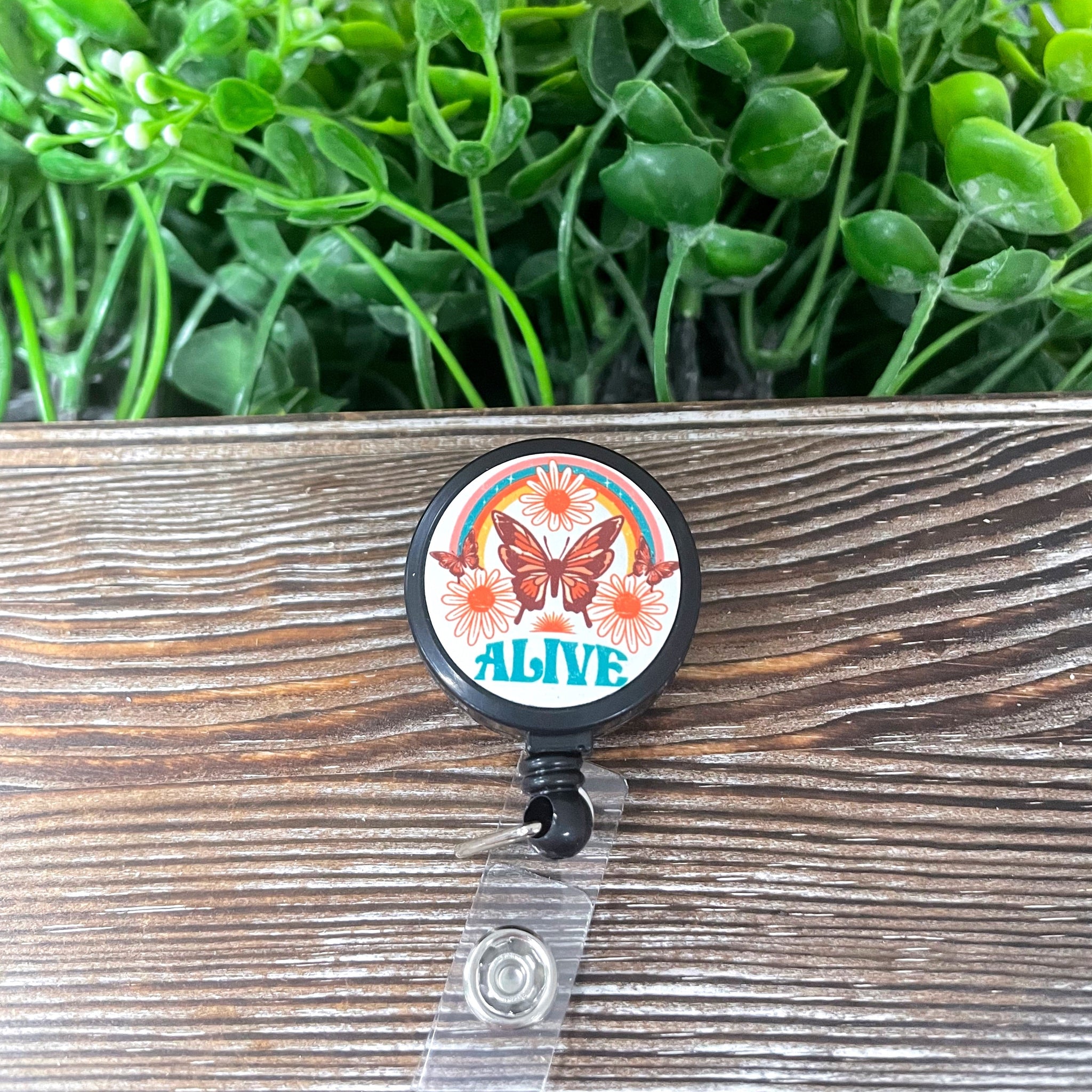 Alive Retro Butterfly, Retractable Badge Reel, , Boho Fun, Sublimation