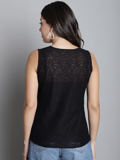 Women's Straight Round Neck Top(SizeXL)(ColorBlack)