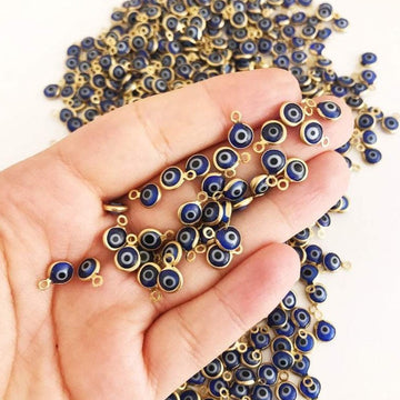 100 pcs Blue evil eye beads, bulk set evil eye charm