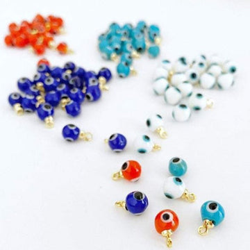 1 to 5 pcs, Tiny Glass Evil Eye Beads, Evil Eye Jewelry DIY Supply,