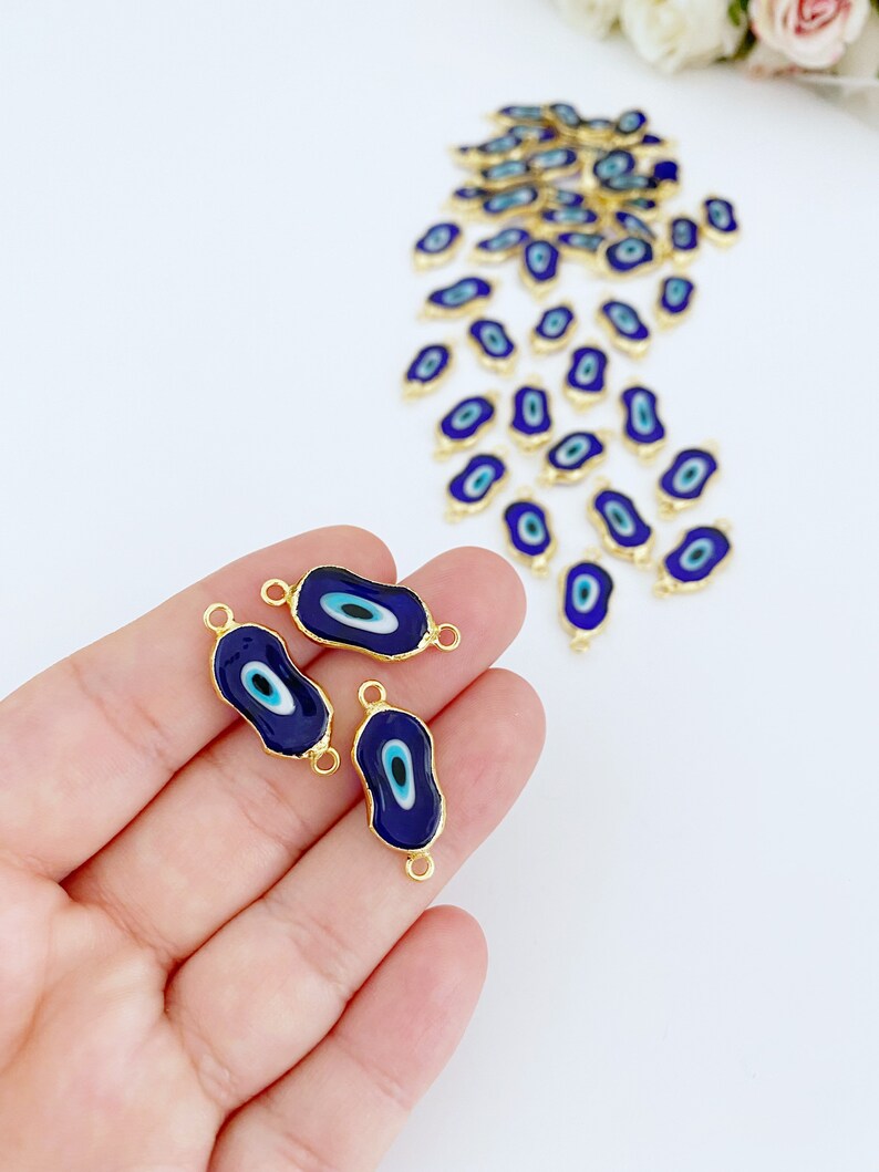 Blue Evil Eye Murano Bead, Abstract Glass Beads, Handmade Murano Beads