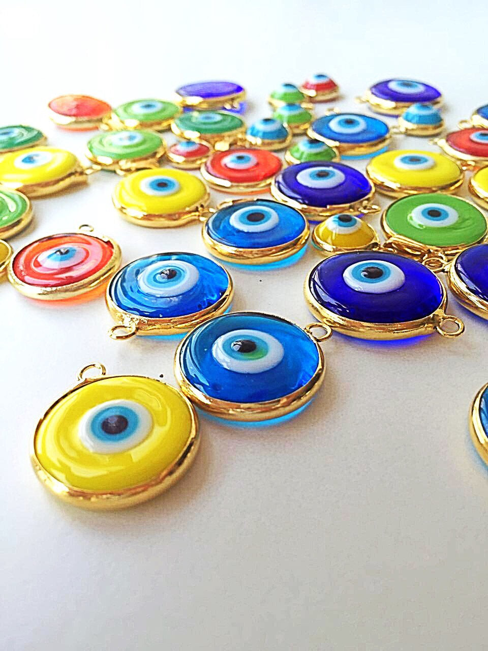 22mm glass evil eye charms, evil eye jewelry supplies