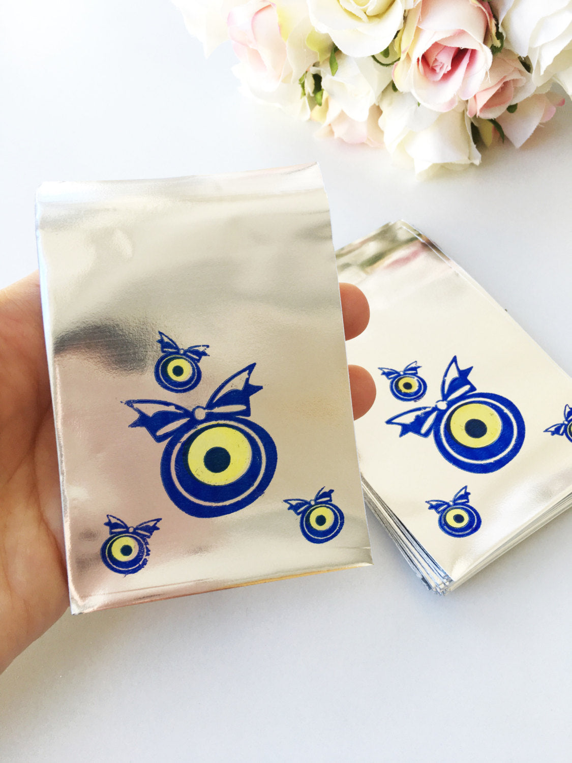 100 pcs evil eye bag - small evil eye gift bag - evil eye coin bag -