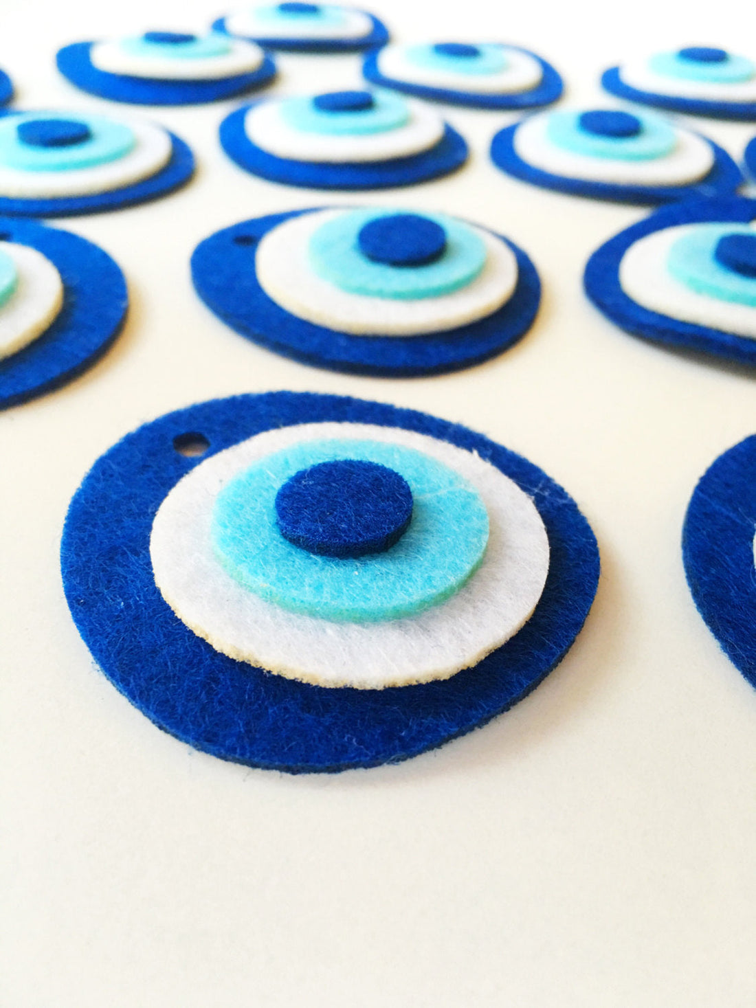 5 pcs felted evil eye beads 4cm, handmade felt evil eye bead, nazar