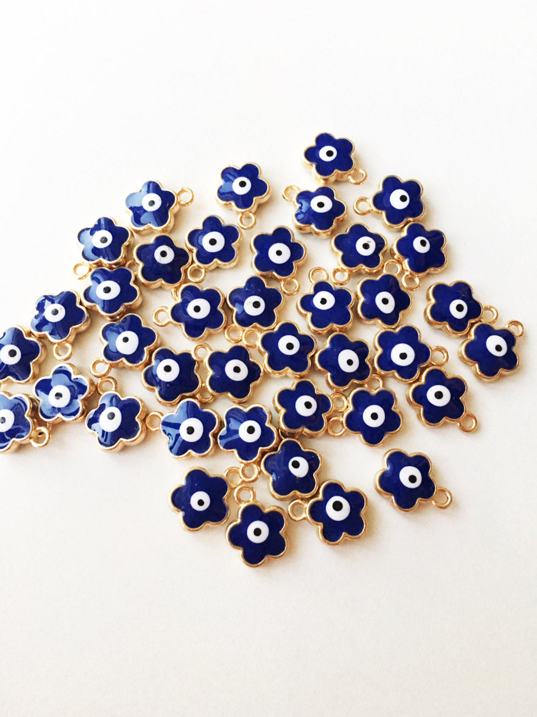 5 pcs Four leaf clover evil eye pendant, four leaf clover shaped beads