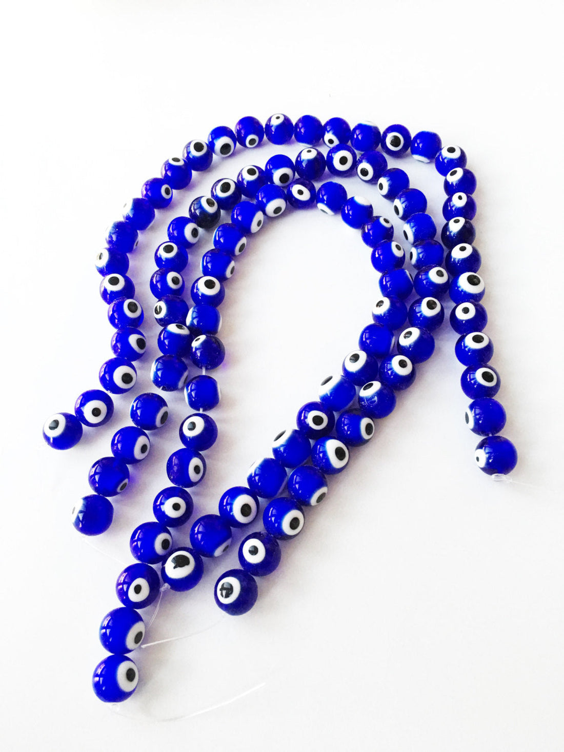 12mm Blue Glass Evil Eye Beads - 10mm Evil Eye Beads - 12mm glass
