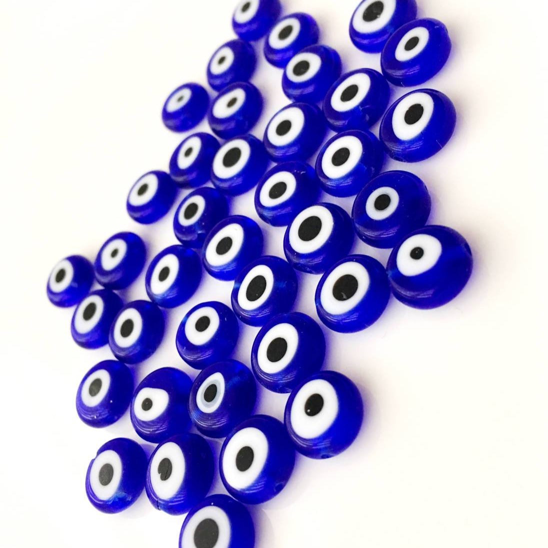 120 Pcs blue wholesale evil eye beads, blue 6mm to 12mm glass evil eye