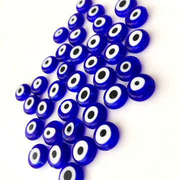 120 Pcs blue wholesale evil eye beads, blue 6mm to 12mm glass evil eye