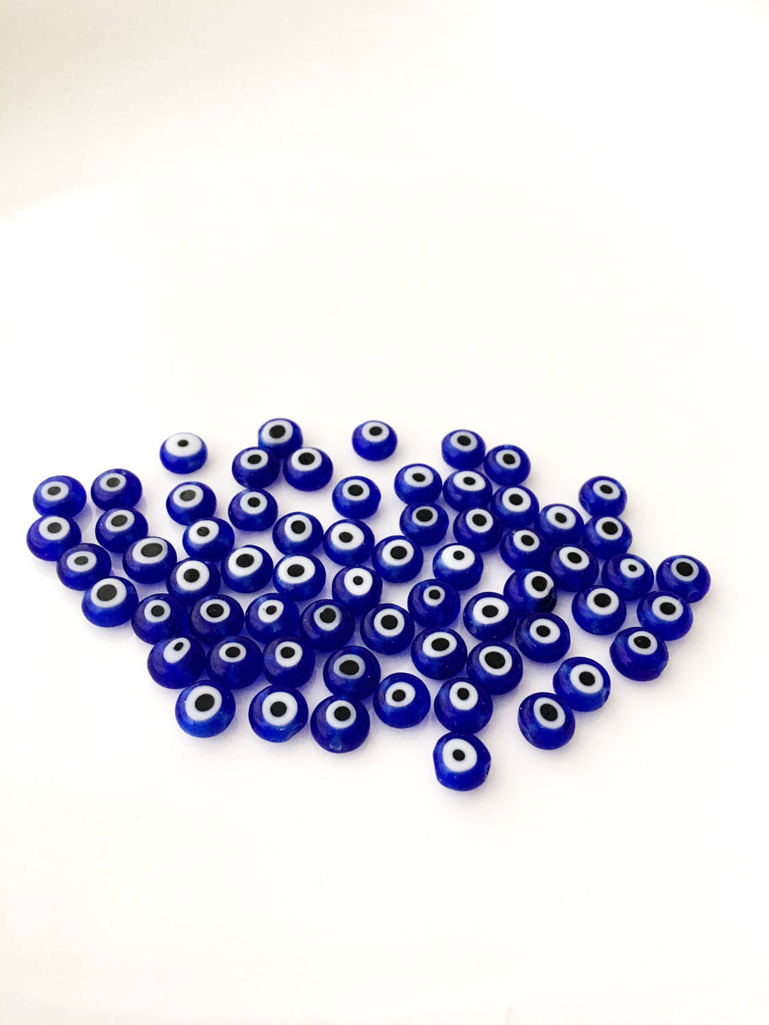 120 Pcs blue wholesale evil eye beads, blue 6mm to 12mm glass evil eye
