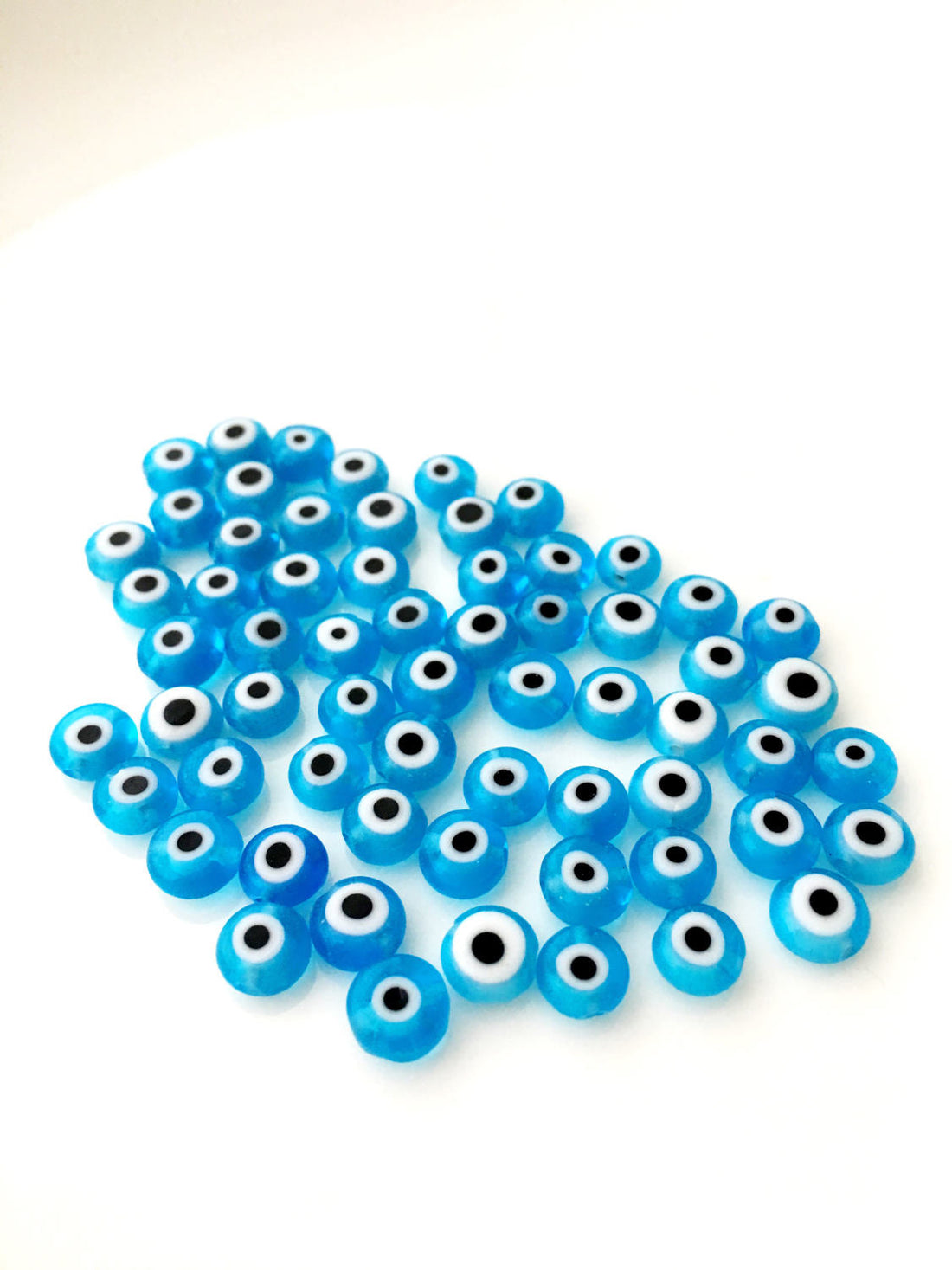 120 Pcs blue wholesale evil eye beads, turquoise 6mm to 12mm glass