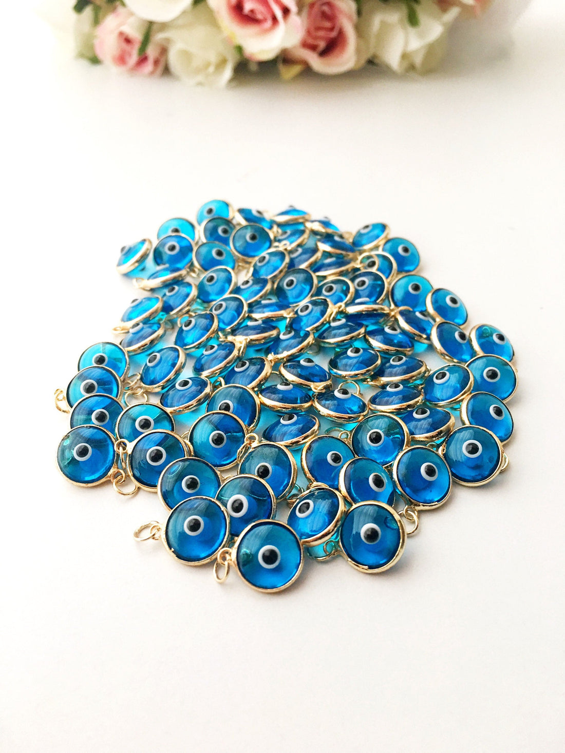 Turquoise evil eye charm