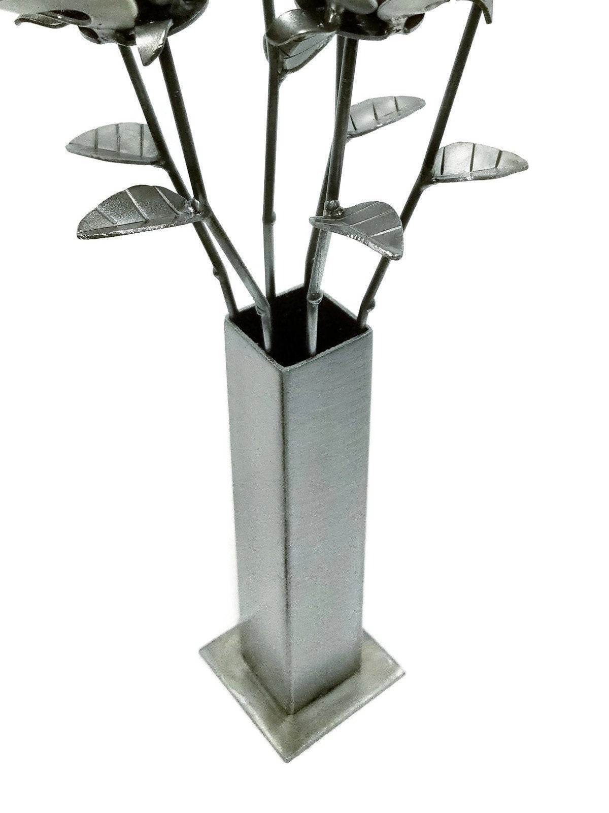 Metal Vase, Welded Bud Vase, Steampunk Vase, Welded Rose Vase for