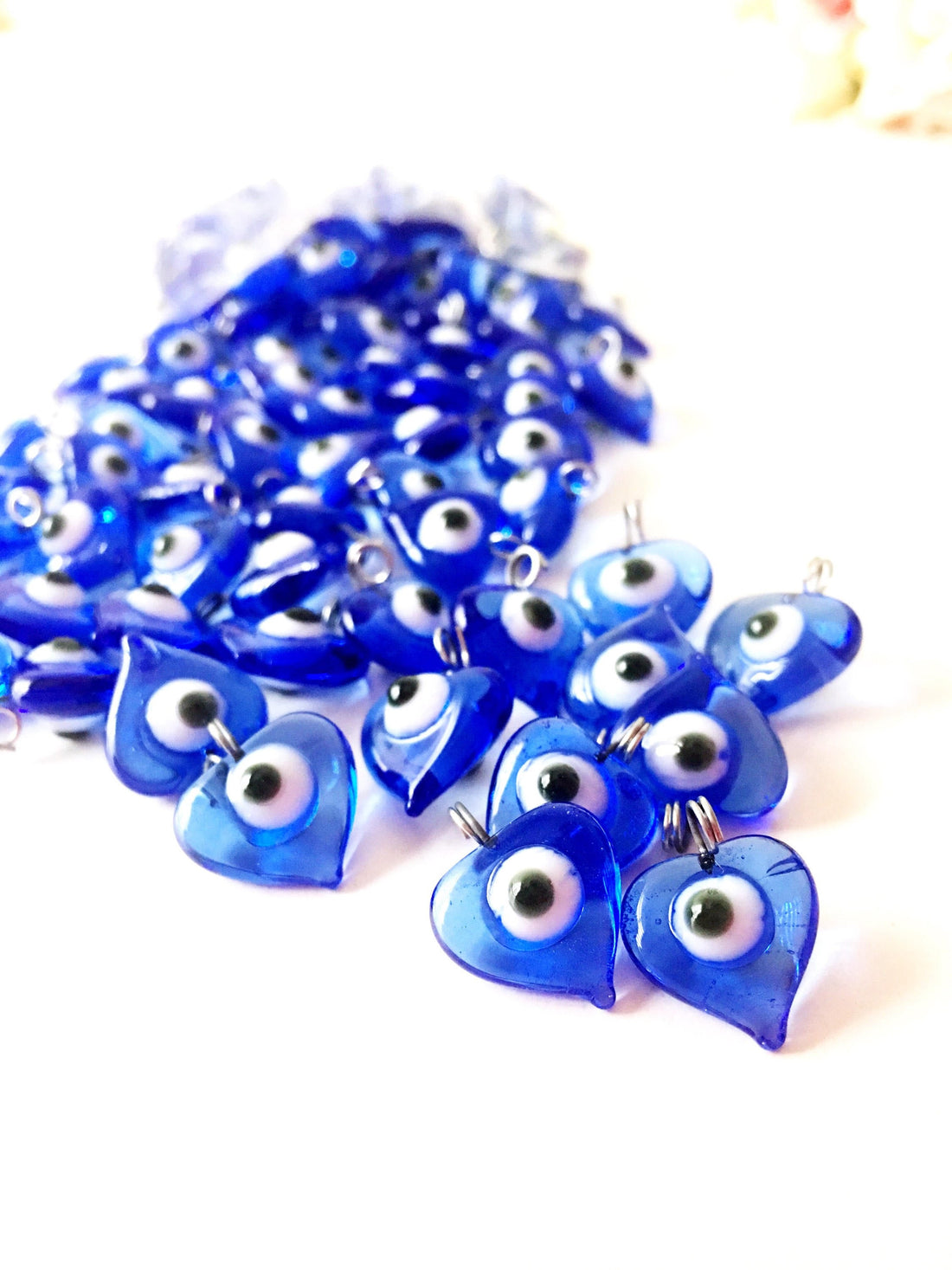 10 pcs Evil eye charm, unique wedding favors, blue evil eye beads,