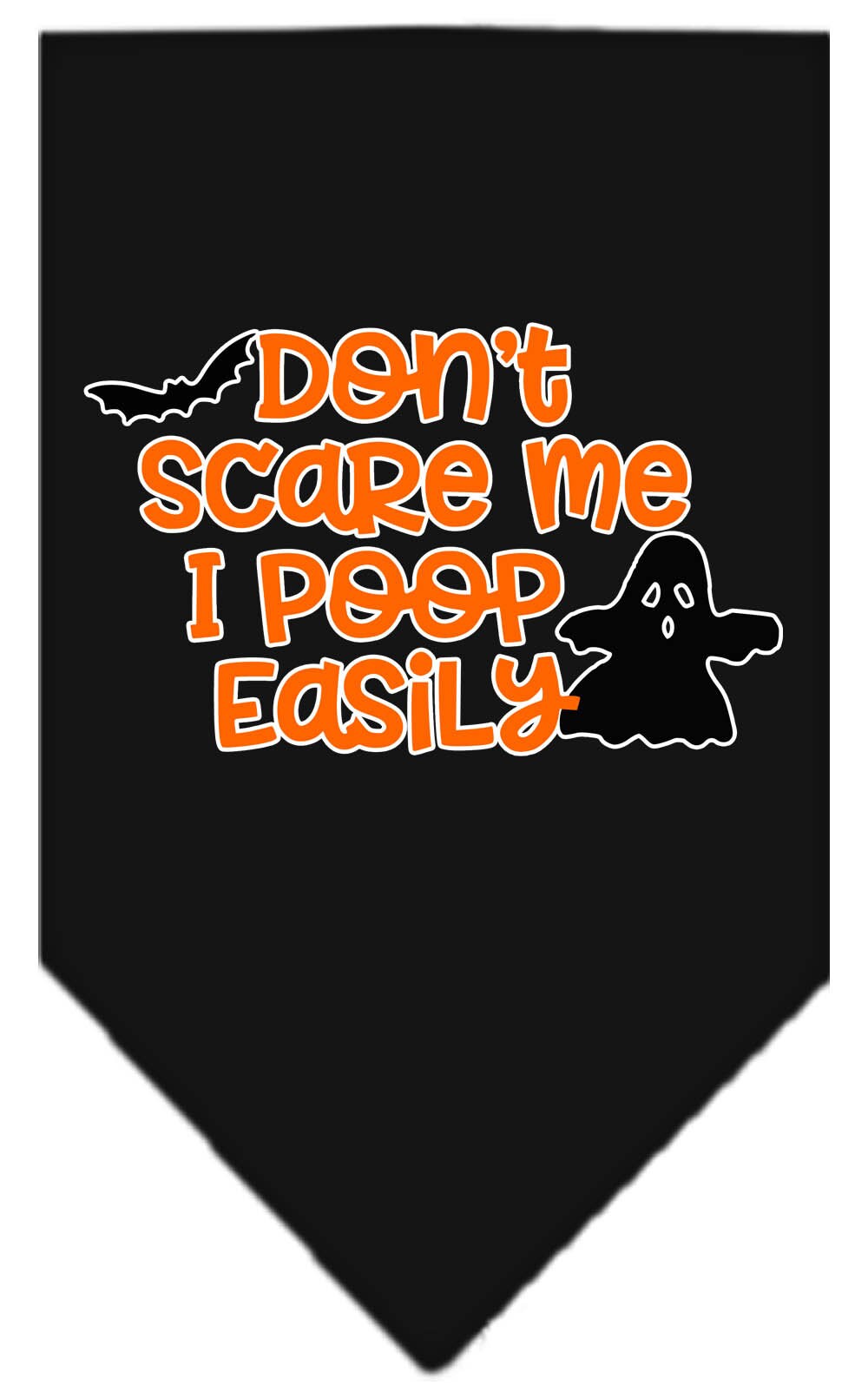 Halloween Pet and Dog Bandana Screen Printed, "Don't Scare Me, I Poop
