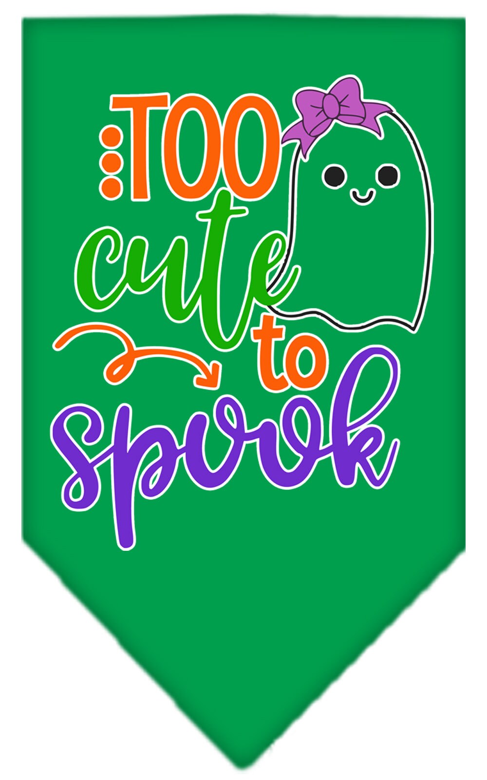 Halloween Pet and Dog Bandana Screen Printed, "Too Cute To Spook -