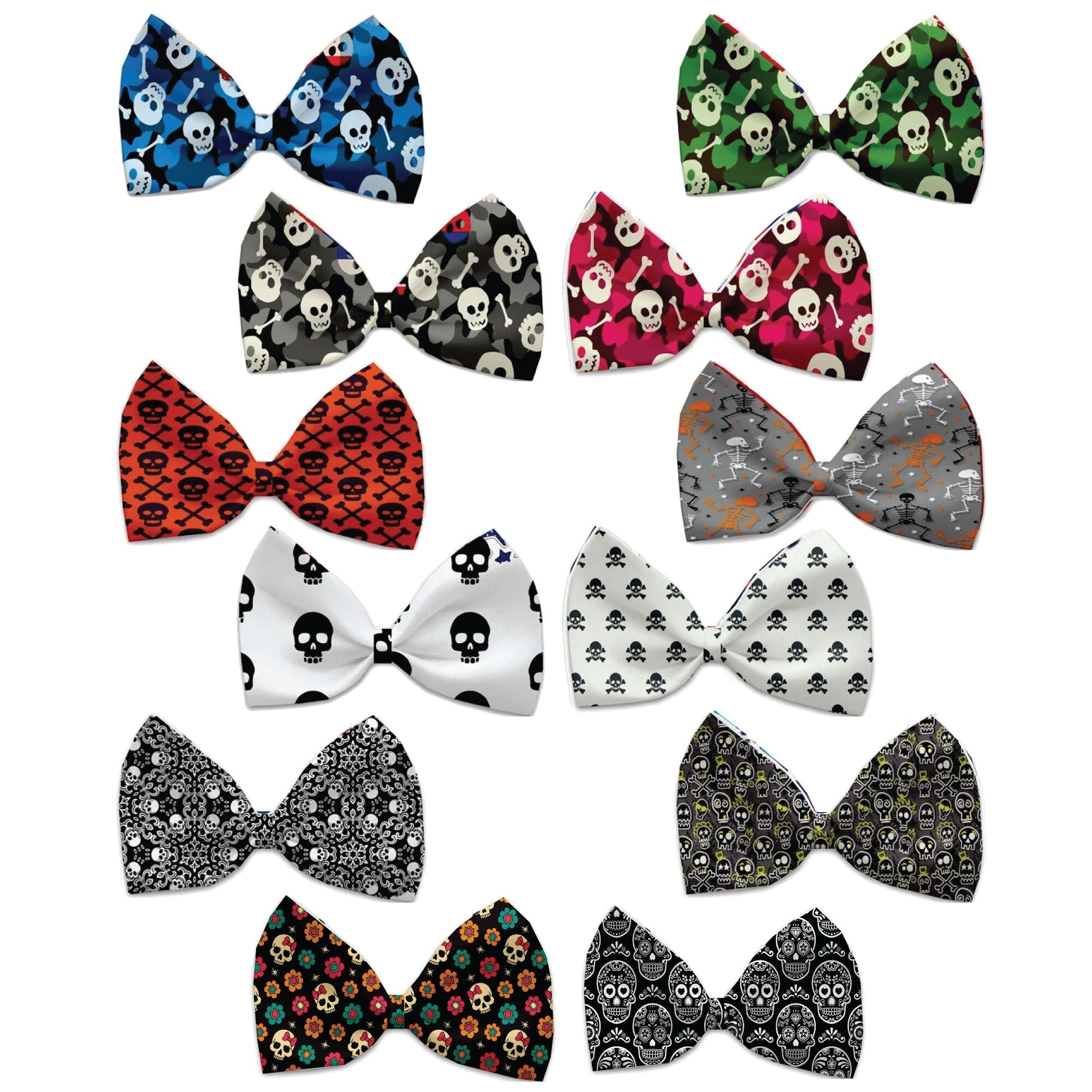 Halloween Pet, Dog and Cat Bow Ties, "Skulls Group" *Available in 12